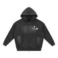 Product©️ "Fly Away" Sunfade Two-way Zipper Boxy Fleece Hoodie