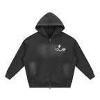 Product©️ "Fly Away" Sunfade Two-way Zipper Boxy Fleece Hoodie
