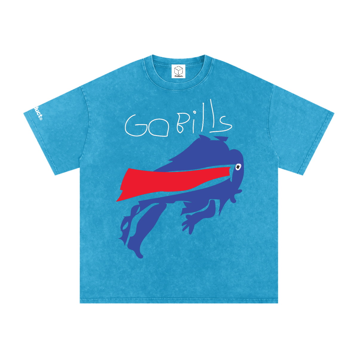 Product©️ "Go Bills" Snow Washed Oversized Cotton T-Shirt