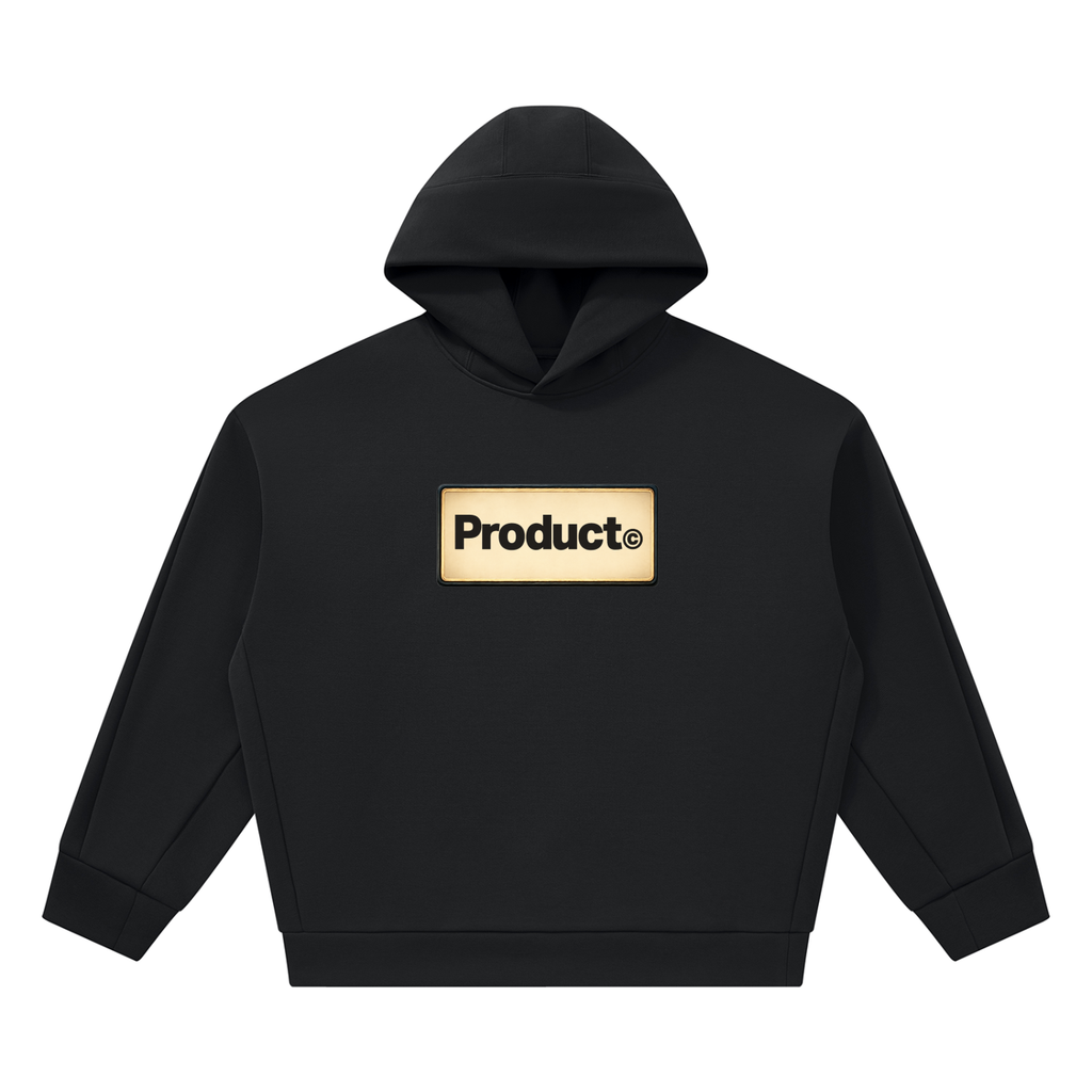 Product©️ "Glowing Logo" Unisex Heavyweight Fleece Pocketless Boxy Hoodie