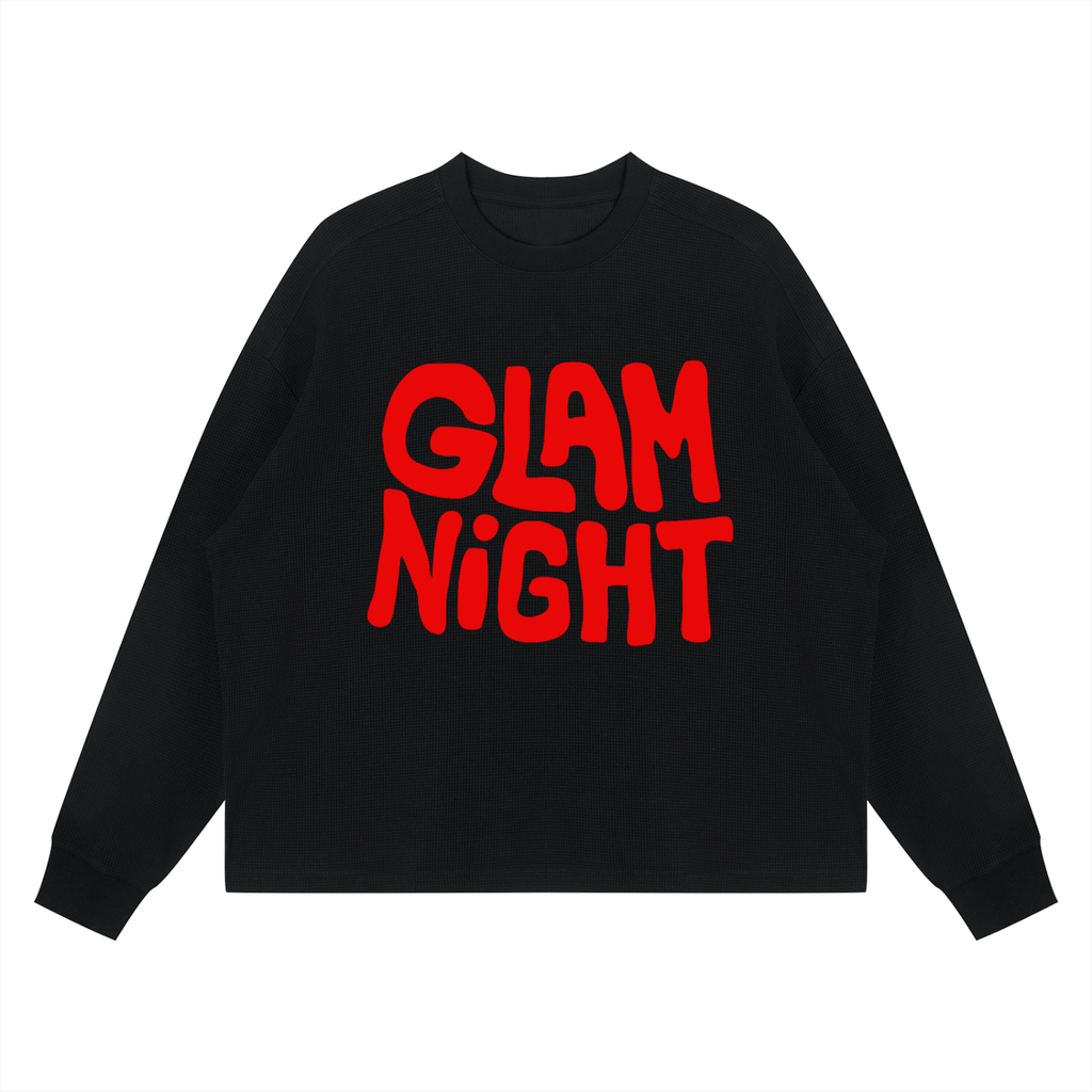 Product©️ "Glam Night" Unisex Waffle Boxy Long Sleeve T-Shirt